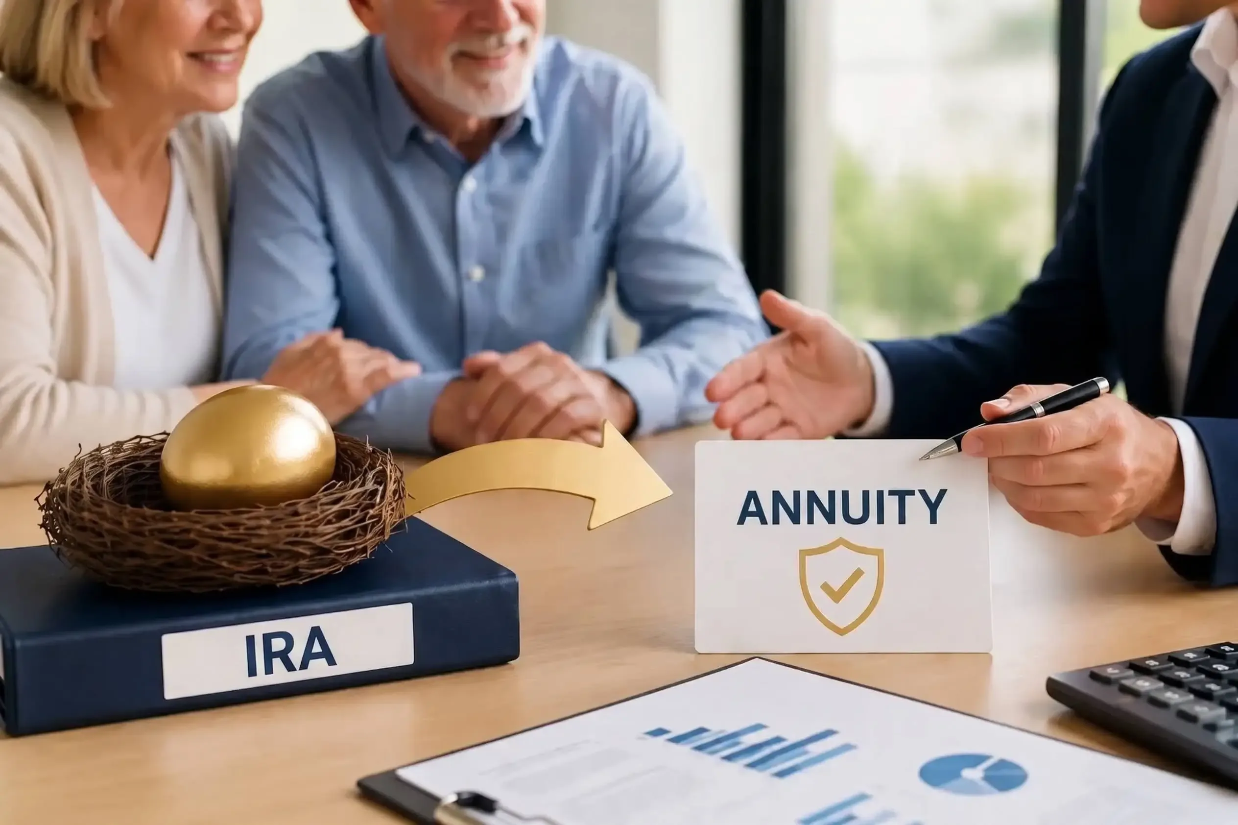 Rollover IRA to annuity retirement income planning resource.